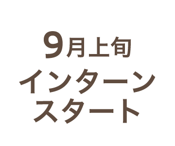 9月上旬インターンスタート